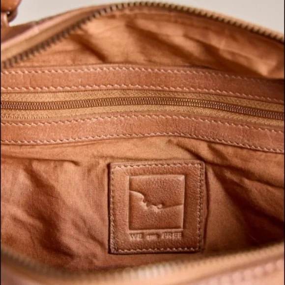 NWT New Free people baby emerson saddle brown tan tote bag purse leather SALE - Picture 7 of 15